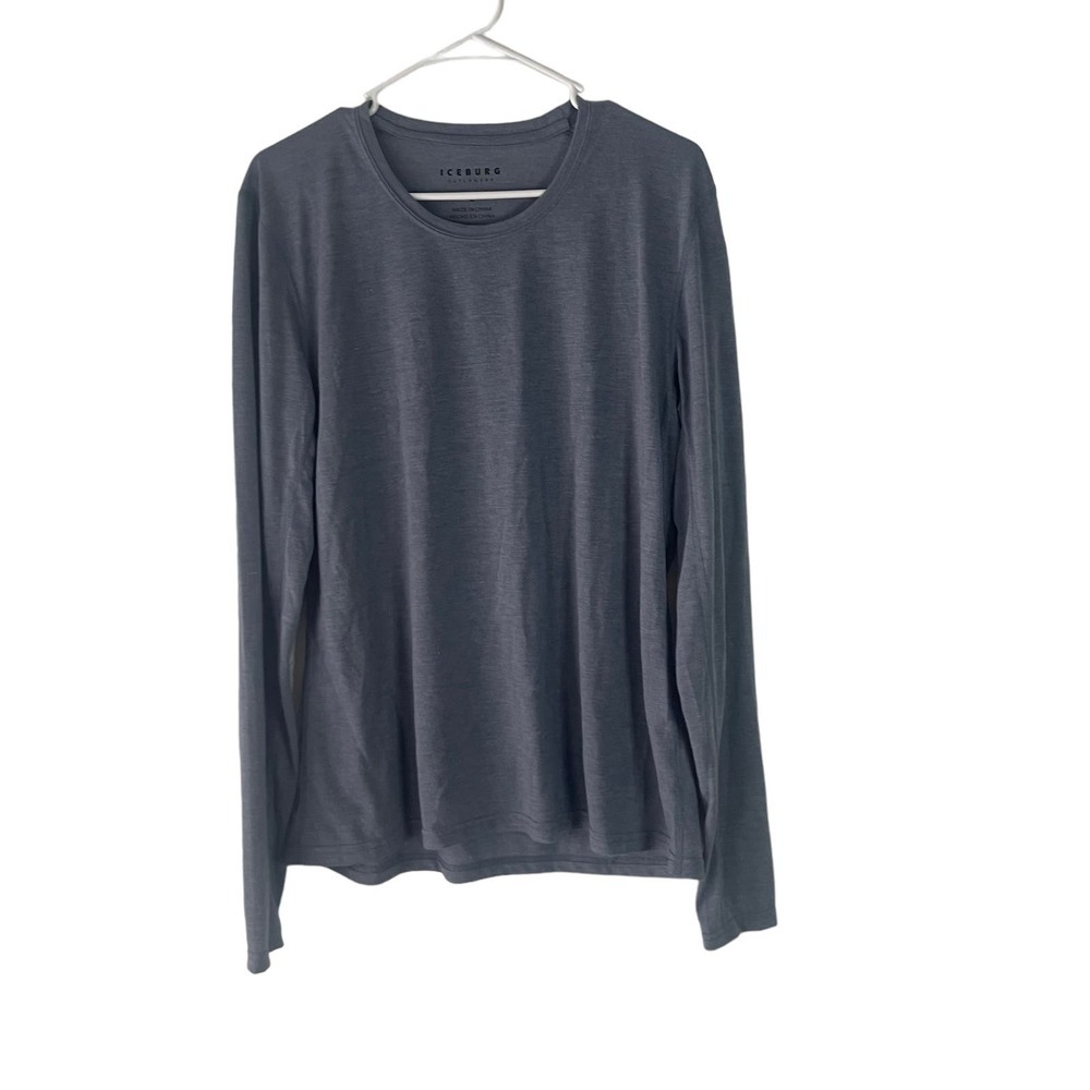 Iceburg Men's Size Large Blue Long Sleeve‎ Base Layer Performance Shirt